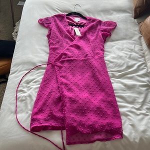 Pink wrap dress